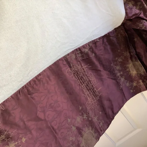 Neiman Marcus Vintage 100% Silk King Bed Skirt Maroon Sheets